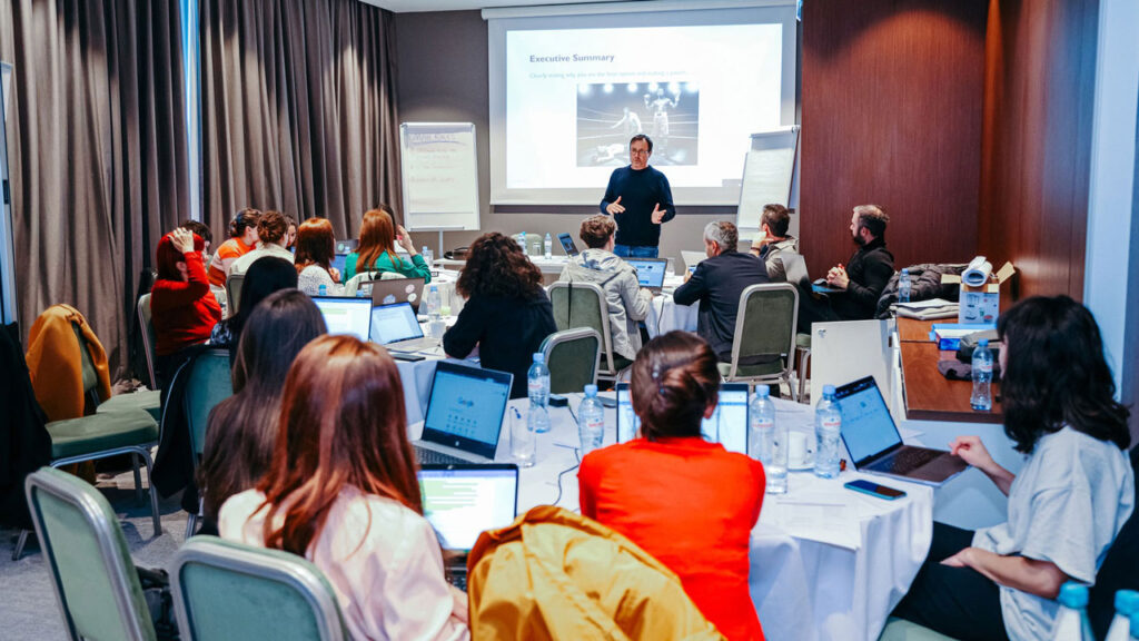 Participants taking part in a certificate training course on writing winning proposals