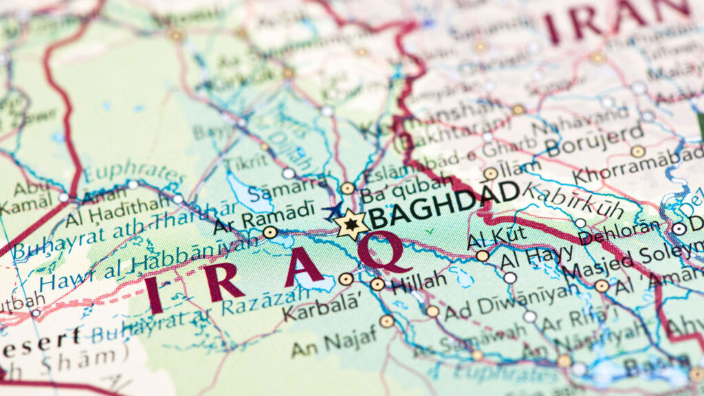 Iraq Baghdad highlighted in the map